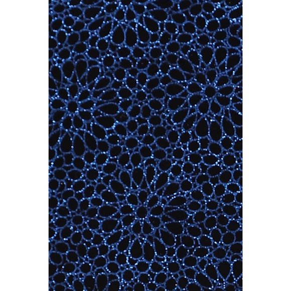 Derman Blue Floral Patterned Glitter Luxury 2 Piece Tuxedo - Picture 5 of 6